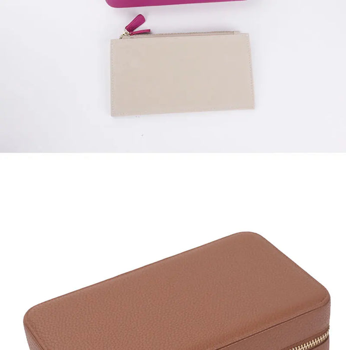 Personalized Emboss Gold Name Pebble Leather Jewelry Storage Box