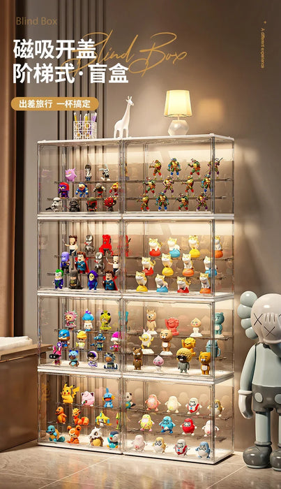 Acrylic Showcase for Collectible Figures and Blind Box Toys, Clear Display Stand
