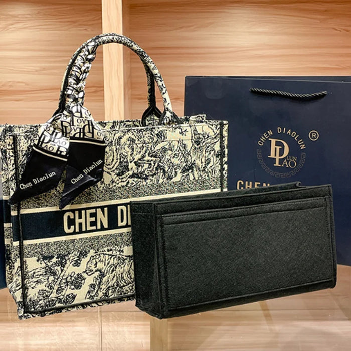 New Ladies Fashion Light Luxury Simple Tote Bag Zoo Embroidery Commuter Bag Large Capacity Hundred Shopping Handbags