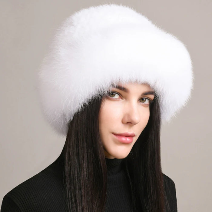 New Women Winter Luxury Knitted Real Mink Fur Bomber Hat Natural Warm Fox Fur Cap Girls Quality Soft 100% Genuine Mink Fur Hats