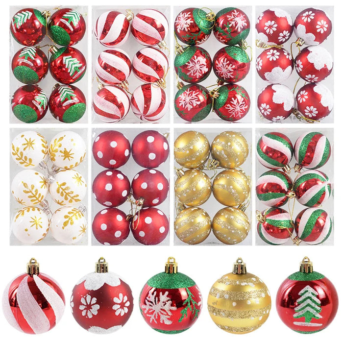 6Pcs/box 6cm Christmas Ball Ornaments Tree Hanging Pendant Christmas Decorations