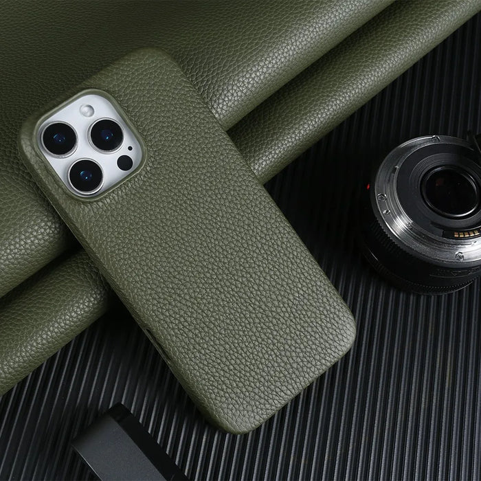 Luxury Magnetic Magsafe Genuine Leather Case For iP 16 Pro Max 15 14 13 12 11 Phone Cases Back Cover