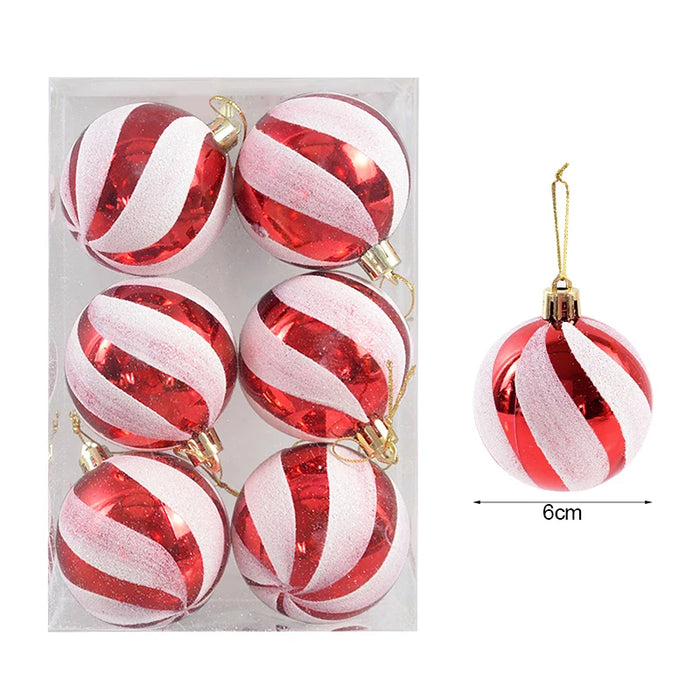 6Pcs/box 6cm Christmas Ball Ornaments Tree Hanging Pendant Christmas Decorations