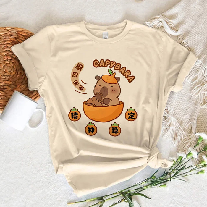 Funny Capybara T-shirts Men Women Summer Cute Animal T Shirt Short Sleeve Graphic T Shirts Streetwear Women's Clothing