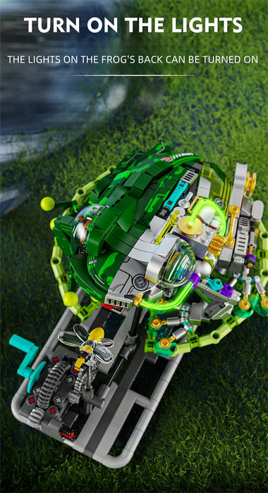 Technical Mechanical Shark Parrot Mantis Frog Manta Ray Sea Animal Light Building Blocks Bricks Model Assembly Toy For Kid Gift