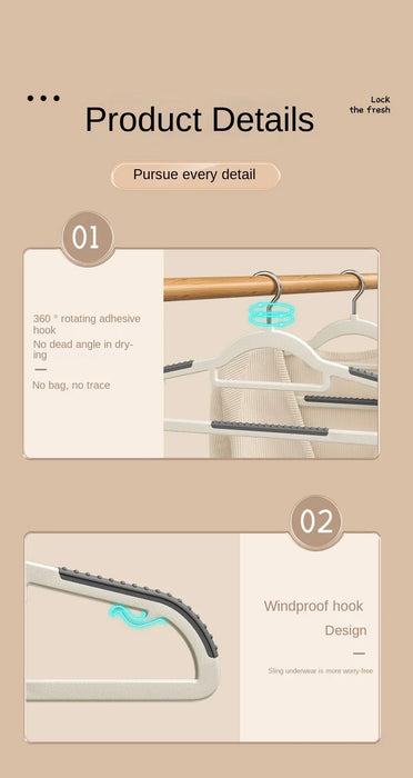 10PCS Clothes Hanging Household Hangers Non-slip Dormitory Bedroom Special Storage Clothes Hanging No Trace