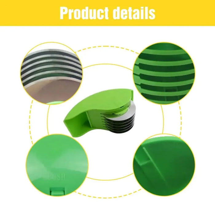 Vegetable Chopper Roller Manual Scallion Cutter with 6 Stainless Steel Blade Detachable Herb Roller Mincer Parsley Chopper Tools