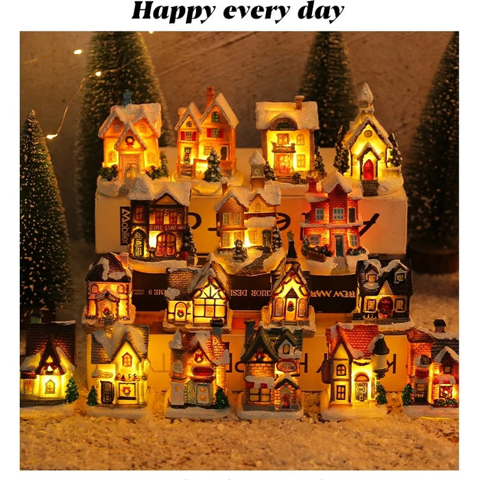 Mini LED Christmas Winter Village Houses Building Collection