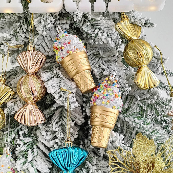 Mix Cute Candy Donuts Cupcake Ice Cream Cone Christmas Ornaments
