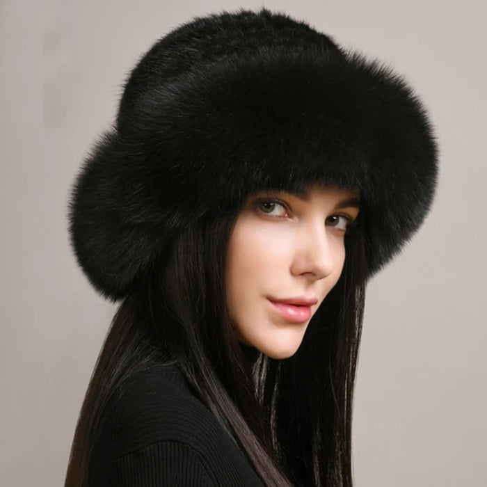 New Women Winter Luxury Knitted Real Mink Fur Bomber Hat Natural Warm Fox Fur Cap Girls Quality Soft 100% Genuine Mink Fur Hats