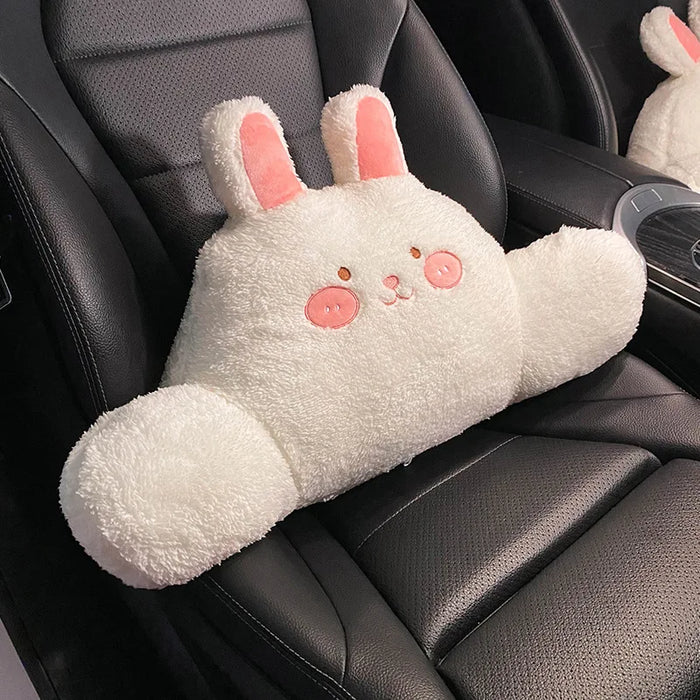 Plush Cute Cartoon Car Seat Cushion Pad Full Set Breathable Four Seasons Car Seat Cover Anti Slip Interior Accessories Universal