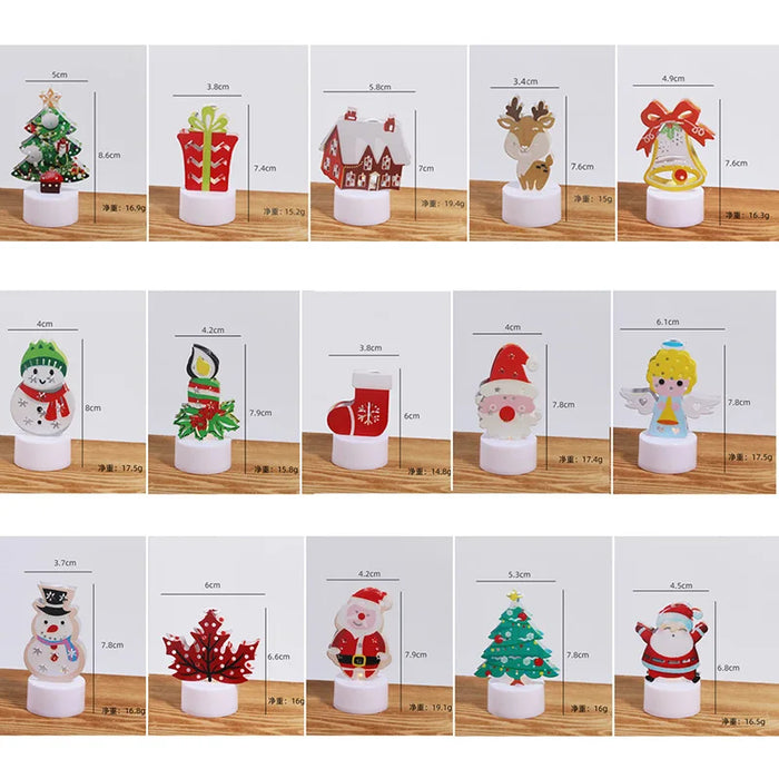 Christmas LED Light Snowman Santa House Luminous Cabin Merry Christmas Decor for Home Xmas Tree Ornaments Kids Gifts New Year