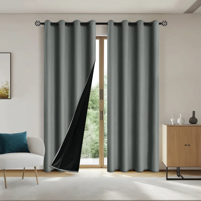 2pcs Blackout Thermal Curtains With Coating Insulated Liner, Window Curtains for Bedroom, Living Room, Dining Room, Home Decor