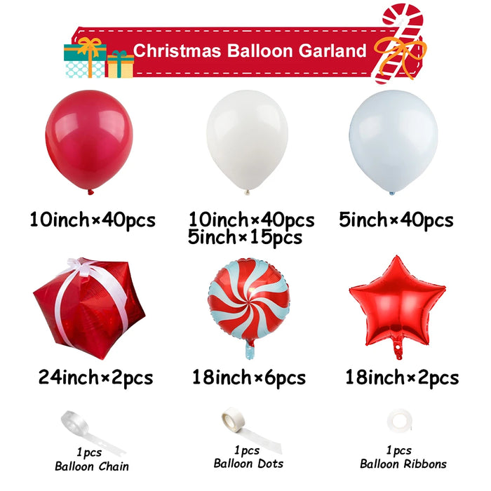 Christmas Balloon Garland Arch Matte Red Balloon