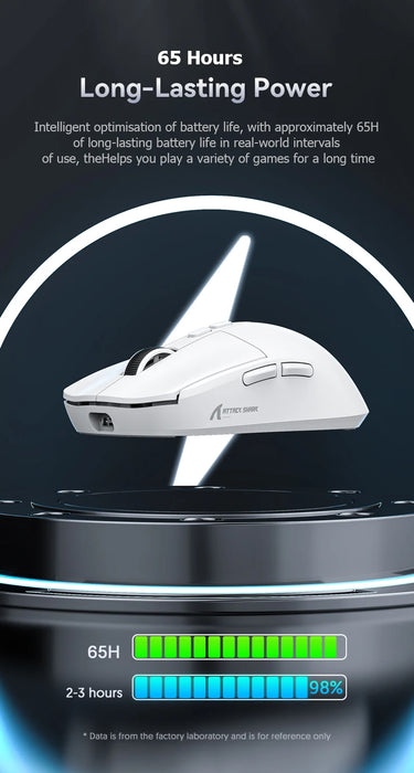 Attack Shark X6 PAW3395 Bluetooth Mouse,Tri-Mode Connection,RGB Touch Magnetic Charging Base