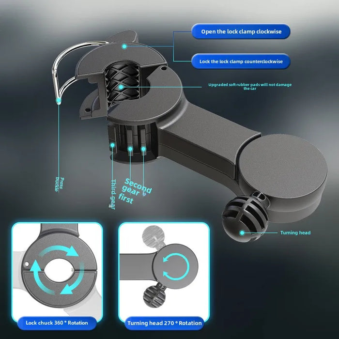 Car Safety Rear Seat Double-head Fan Kids Outdoor Fan Clip on Car Seat 360 Rotation Neck Cooler for Baby Summer Car Accessories