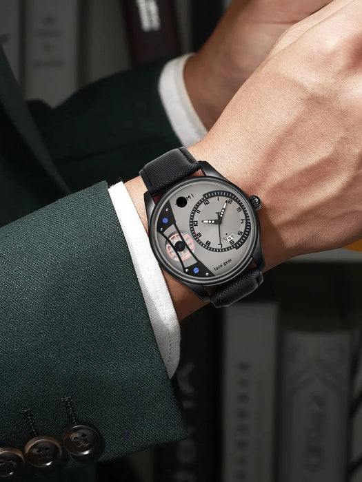 Set Gift Box for Men's Minimalist Business Watch Luxury Versatile Double Strap Detachable Watch Festival Gift