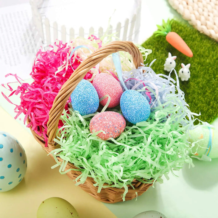50g Easter Basket Grass Filler Paper Stuffing Shredded Crinkle Tissue Easter Egg Basket Stuffer Party Supplies DIY Candy Package