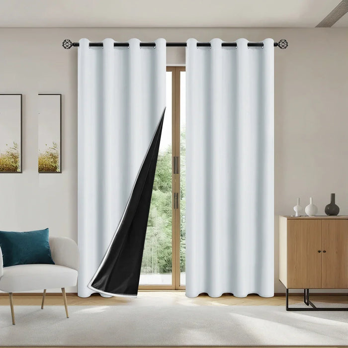 2pcs Blackout Thermal Curtains With Coating Insulated Liner, Window Curtains for Bedroom, Living Room, Dining Room, Home Decor