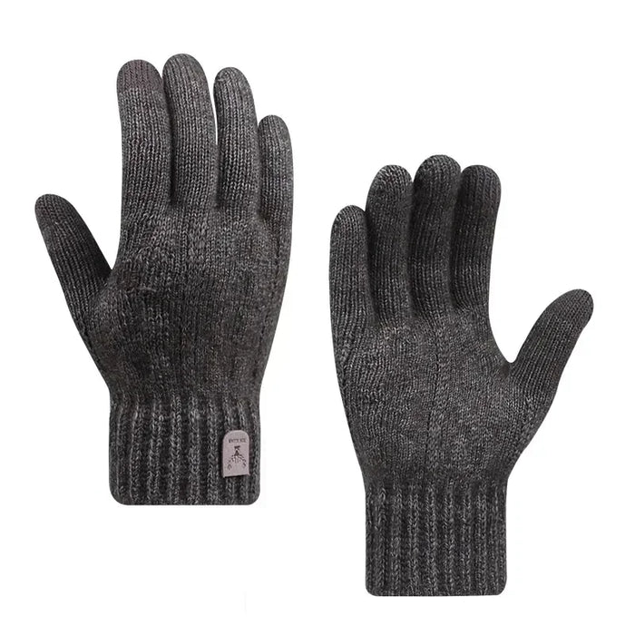 new men's warm gloves winter touch screen plus fleece gloves cold warm wool knitted gloves