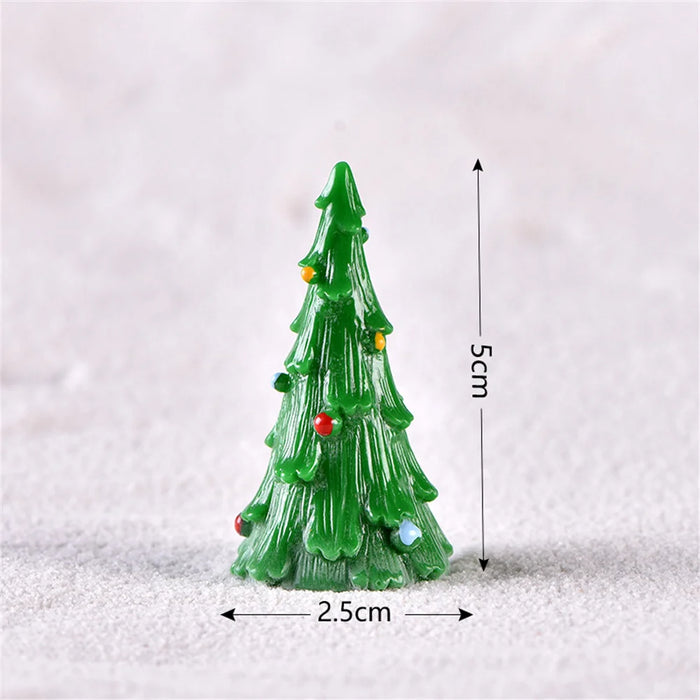 Christmas Mini Resin Figurines Miniatures Santa Claus Snowman Elk Ornament Micro Landscape Merry Xmas Ornament Decoration 2024