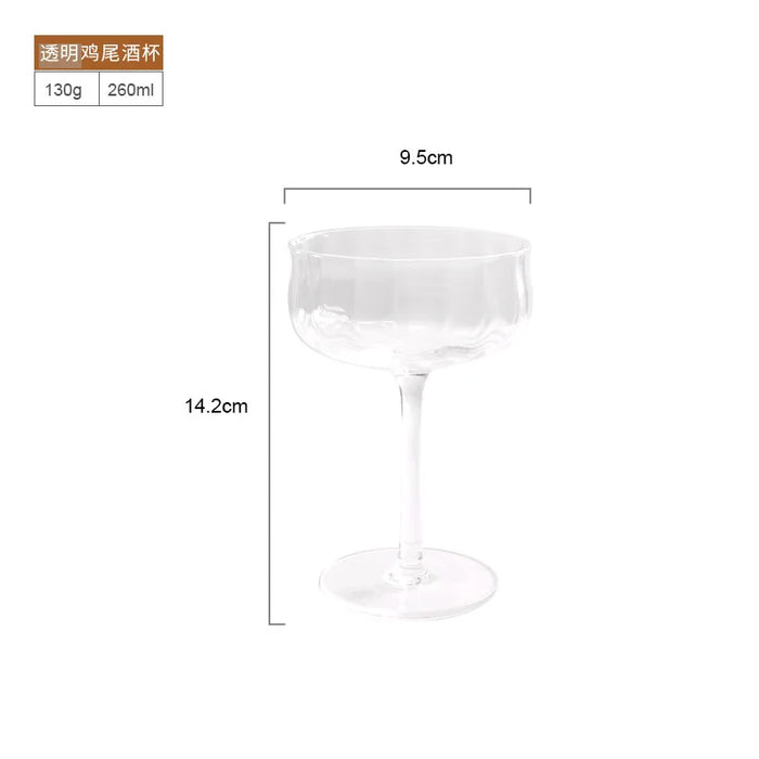 Golden Edge Ripple Champagne Wine Glass Colourful Home Transparent Lead Free Crystal Cocktail Glasses Whiskey Juice Drinking Cup