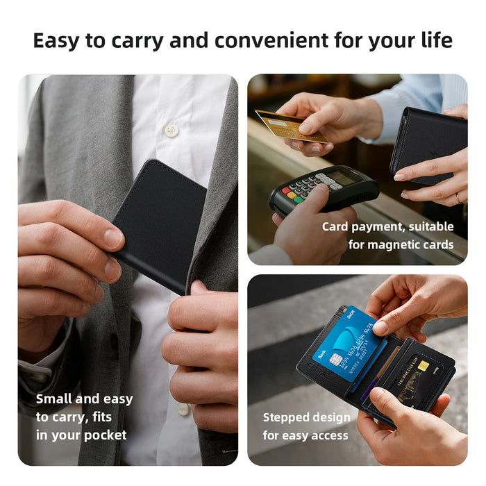 HOCO E91F Smart Anti-lost Card Holder With Wireless Charging Wallet Tracker Use with Apple Find My APP Locator for Travel Purse