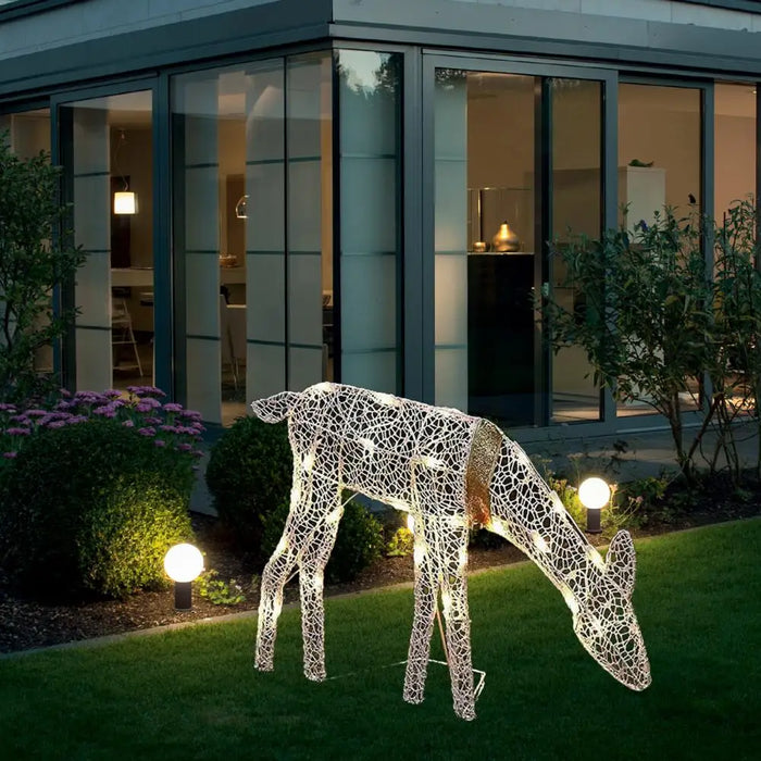 Metal Frame Reindeer Decor Glowing Christmas Deer Ornament Set with Led Lights