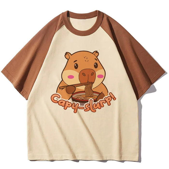 Capybara t-shirts women athleisure comfortable t-shirts female harajuku Japanese funny clothes