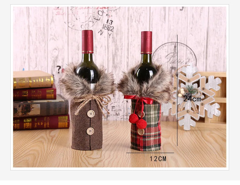Christmas Wine Bottle Cover Merry Christmas Decorations