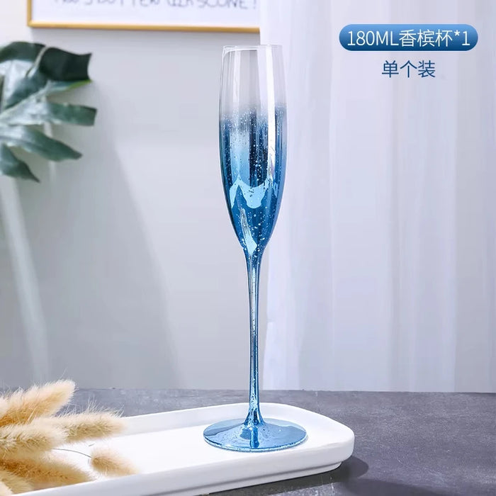 Starry Sky Crystal Glass Tall Wine Glasses Home High-value Light Luxury Internet Celebrity Party Grape Champagne Glasses Set