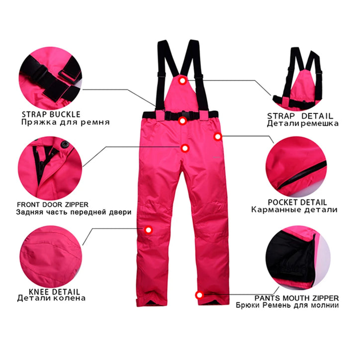 Outdoor Winter Ski Snow Trousers Water Resistant Snowboard Pants Thick