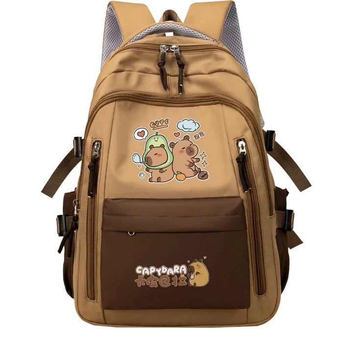 Kawaii Capybara School Backpack for Girls School Bags Set Casual Daypack Teens Girls Book Bag Children Schoolbag Travel Backpack