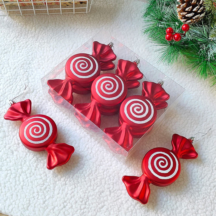 2pc 15cm Large Candy Pendant Christmas Decoration Red And White Lollipop