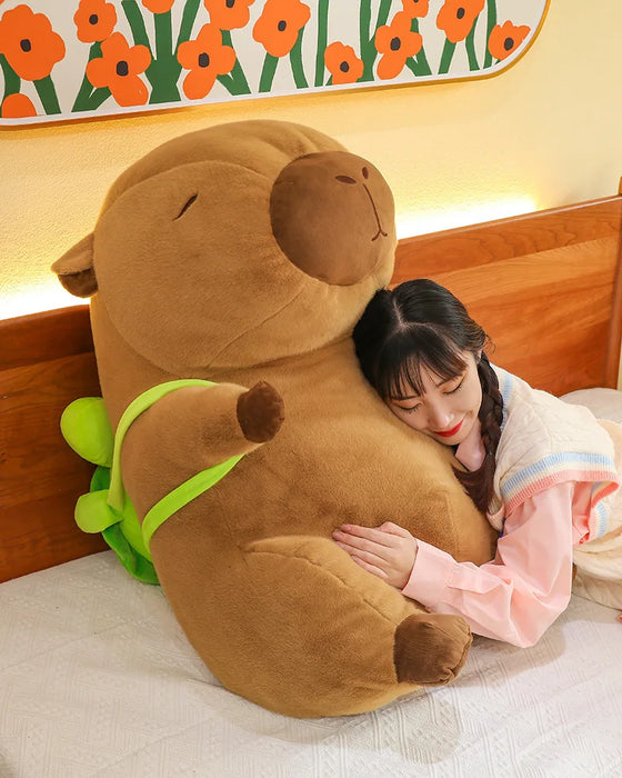 Capybara Turtle Backpack 35Cm Plush Doll Capibala Soft Pillow Living Room Sofa Ornaments Online Celebrity Doll Children'S Gift