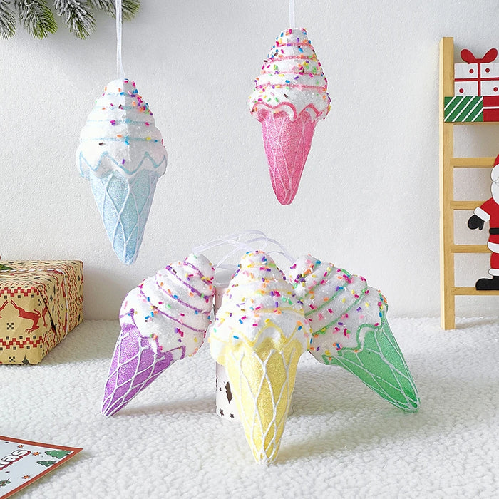 Mix Cute Candy Donuts Cupcake Ice Cream Cone Christmas Ornaments