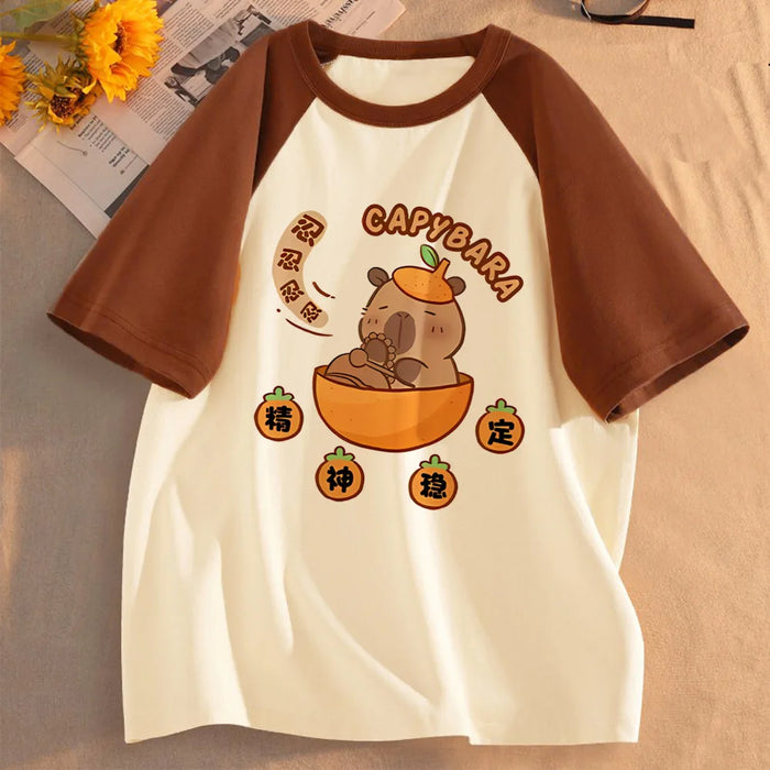 Funny Capybara T-shirts Men Women Summer Cute Animal T Shirt Short Sleeve Graphic T Shirts Streetwear Women's Clothing