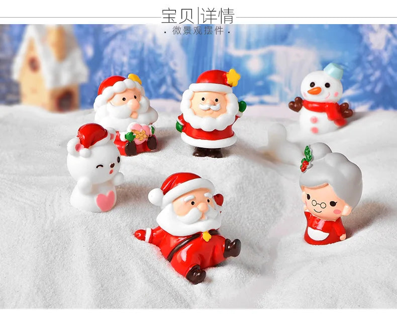 Christmas Santa Claus Snowman Figurine Miniatures Figurines