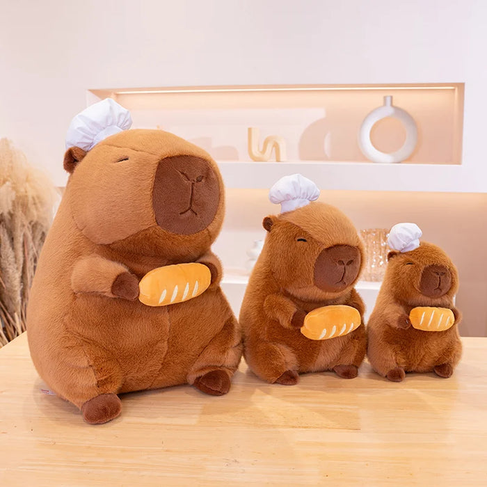 28-50cm Capybara Plush Cook Bread Anime Fluffty Toy Cute Doll Stuffed Animals Soft Doll Plush Christmas Thanksgiving Gift