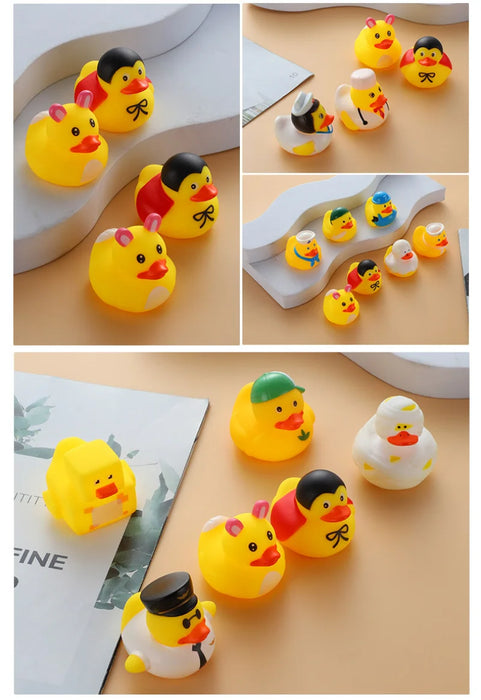 Cute Floating Little Yellow Duck with Squeeze Sound Baby Bath Toys