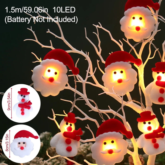 Christmas Santa Claus String Light Garland Xmas Tree Pendant