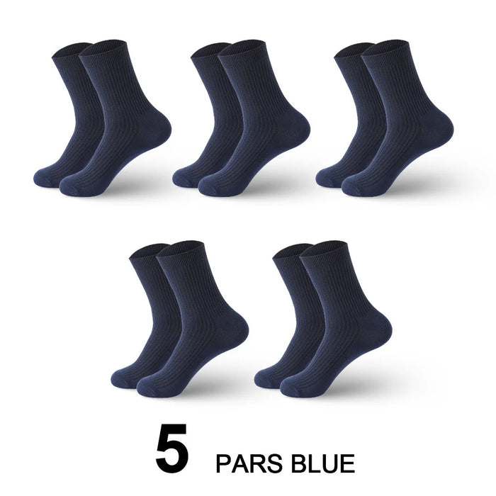 HSS Brand 5 Pairs/Lot Men‘s Socks Cotton Casual Business Stripe Socks Deodorant Breathable Black White Travel Winter Socks Man