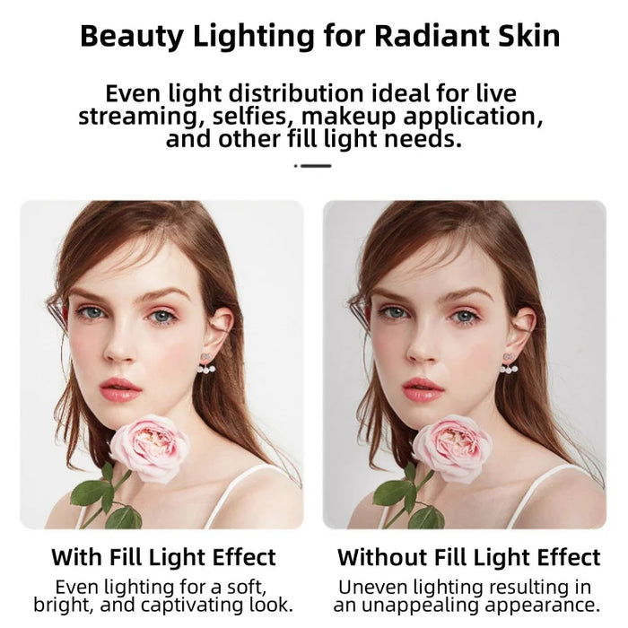 Magnetic Phone Fill Light for Selfie & Live-Streaming LED Beauty Light with Long Battery Life 4 Color Temps & 5 Bright Levels