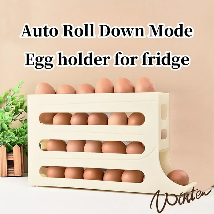 Egg Storage Box Household Rolling Slide Egg Holder Dispenser Kitchen 4-layer Oblique Mouth Automatic Assemblage Machine