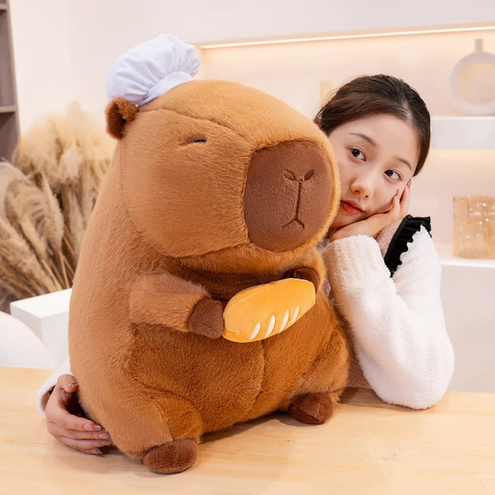 28-50cm Capybara Plush Cook Bread Anime Fluffty Toy Cute Doll Stuffed Animals Soft Doll Plush Christmas Thanksgiving Gift