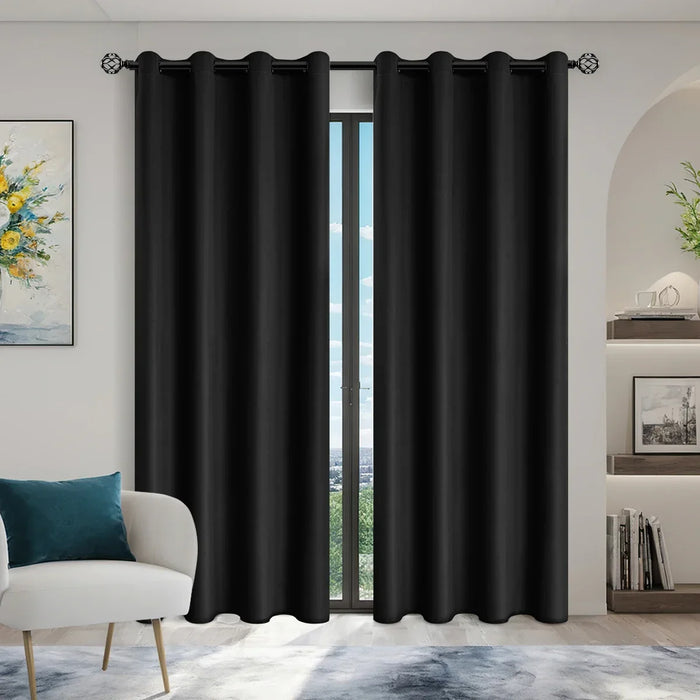2pcs Blackout Thermal Curtains With Coating Insulated Liner, Window Curtains for Bedroom, Living Room, Dining Room, Home Decor