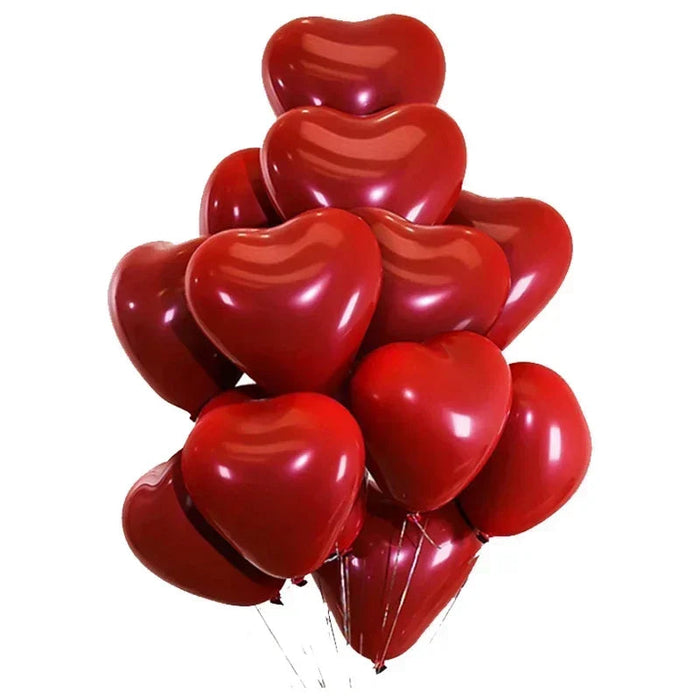 50/100pcs 10inch Red Heart Balloons Valentines Day Balloon for Valentines Decoration