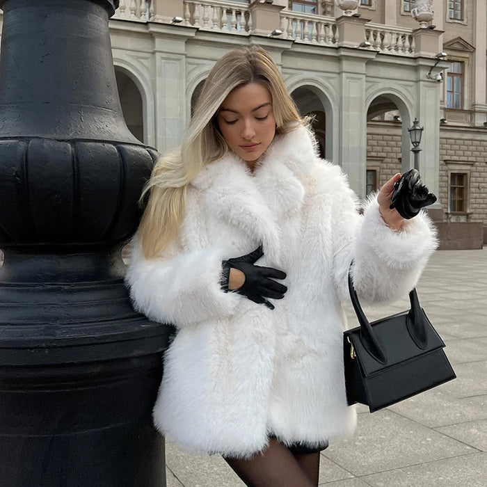 Luxury Brand Eco-coat Exclusive Fluffy Furry Faux Fur