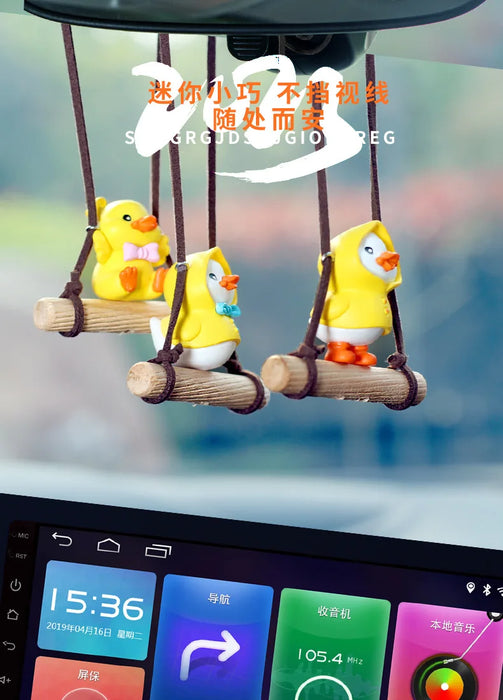 Yellow Swinging Little Duck Interior Car Decoration