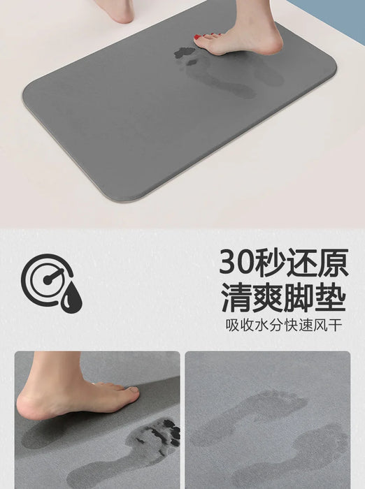 Diatomite Mat Stone Bath Mat Super Absorbent Diatomite Carpet Quick Drying Diatomaceous Earth Bath Mats Non-Slip Shower Rug